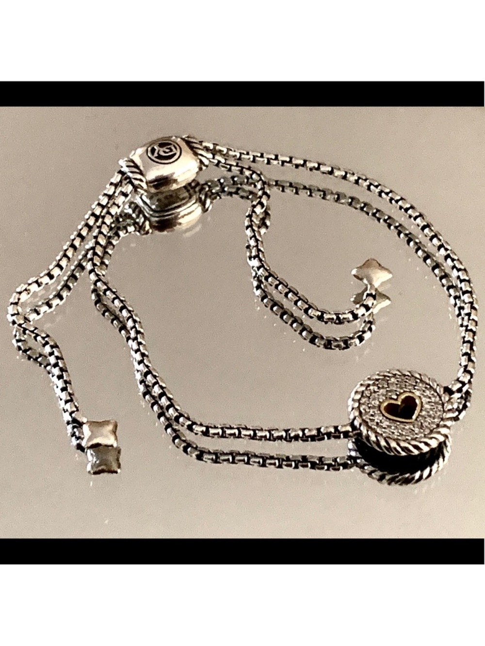 Rare David Yurman 18k gold heart diamond bracelet